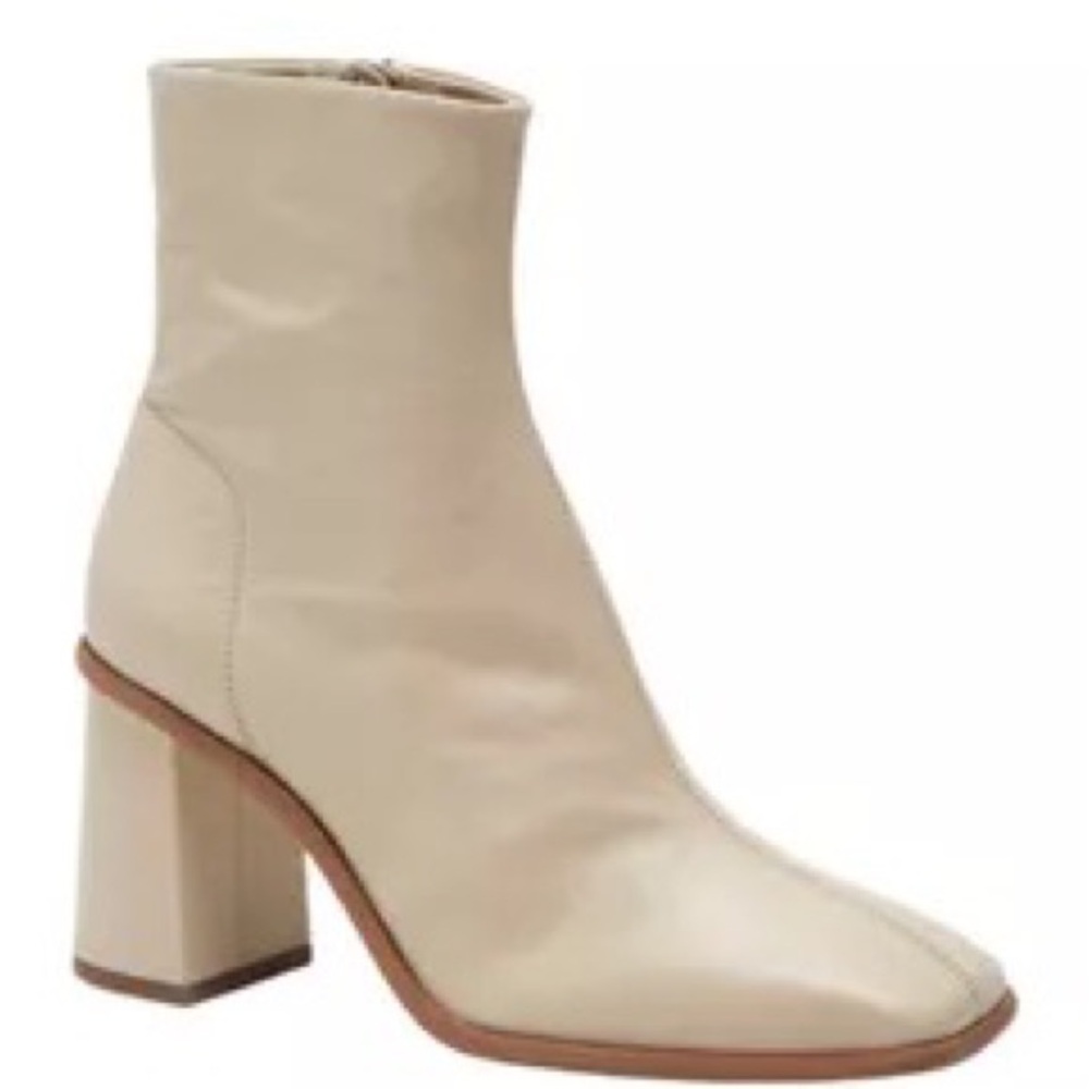 Free People Cream Leather Boots